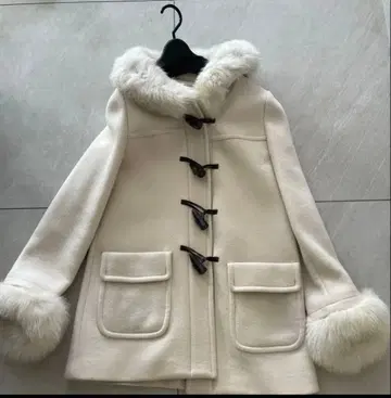 JUSGLITTY 퍼 달린 더플 코트 사이즈 2