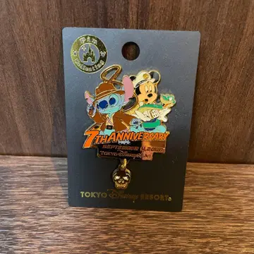 디즈니씨 기념일 핀 배지 미키 스티치 7주년