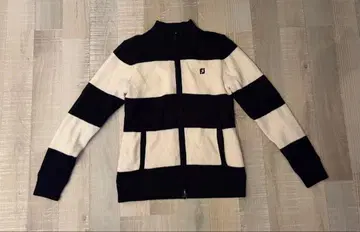 풋 조이 여성용 S 방풍 풀 집업 자켓 네이비/화이트