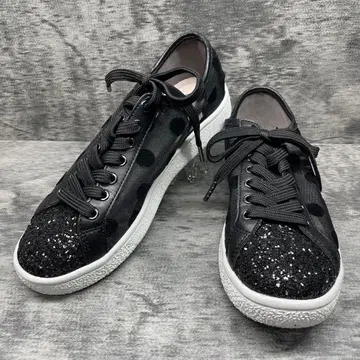 수량 한정 플러스 다이애나 플로키 도트 무늬 튤 스니커즈 시스루