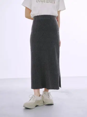 COHINA 워셔블 울 리브|라인 스커트 regular