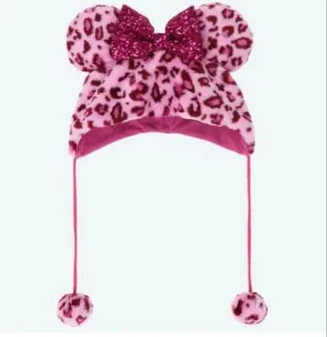 디즈니 팬캡 미니 레오파드 무늬 핑크