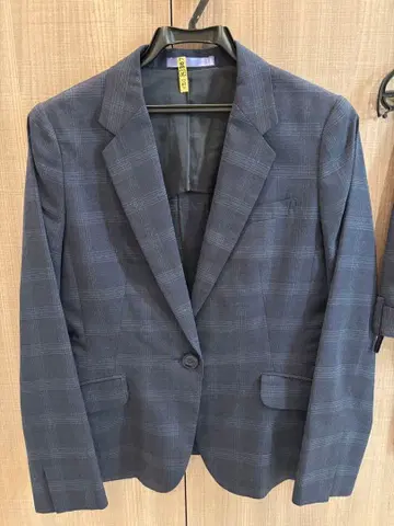 LES MUES 네이비 체크 무늬 수트 상하의