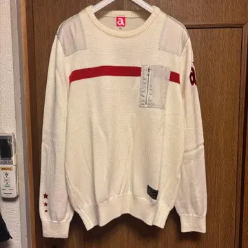 아르치비오 니트 스웨터 빨간색 스트라이프