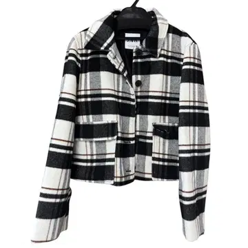 [ 새상품급 ] ZARA 패치 포켓 체크 자켓 겨울용 M 사이즈