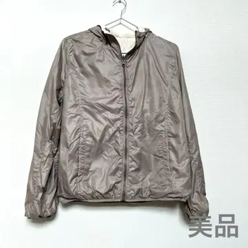 새상품급 UNIQLO 리버서블 실버 / 플리스 후드 부착 점퍼 M 사이즈