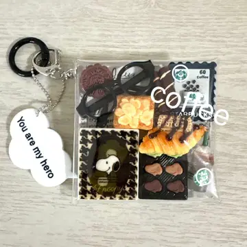 가챠 채움 파우치 스누피 초콜릿 박스 안경 블랙