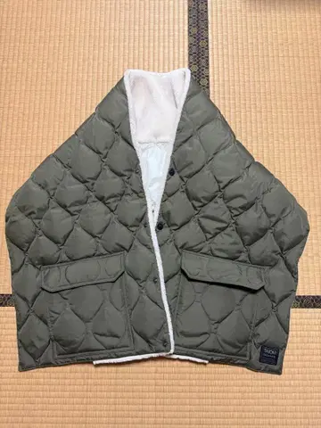 TAION 퀼팅 자켓 스톨 올리브 그린