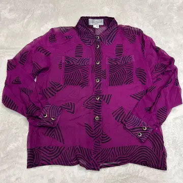 루이 페로 보라색 스트라이프 패턴 셔츠 9