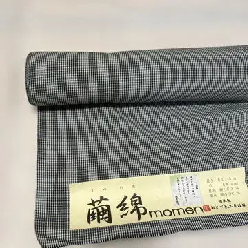 체크 무늬 기모노 옷감 12.5m 폭 40cm 세로 실크 가로 면