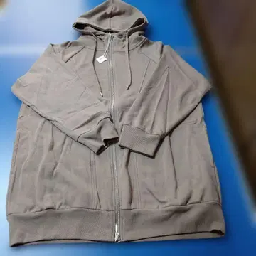 베이지 후드 부착 집업 후드티 (속기모), 여성용 L