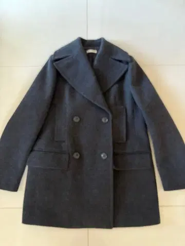 EST:NATION 다크 그레이 더블 브레스트 코트