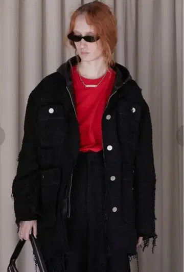 PRANK PROJECT 트위드 데미지 오버 자켓