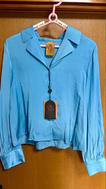 TNEWTIES 블루 오픈 카라 셔츠