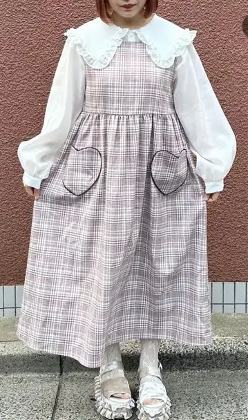 merry jenny 하트 포켓 원피스 핑크 브라운