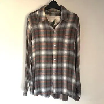빈티지 구제 의류 애로우 옴브레 셔츠 섀도우 체크 레이온 60s
