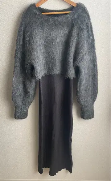 mystic 니트 세트 차콜 그레이