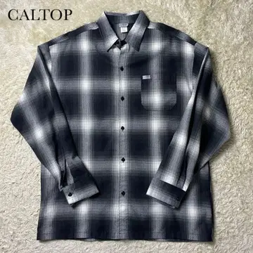 새상품급 칼탑 옴브레 체크 셔츠 블랙 서해안 미국제 XL