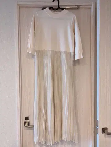 couture broach 니트 도킹 플리츠 스커트 원피스