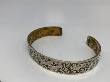 실버톤 각인 커프 팔찌