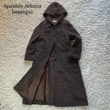 아파망 제마 아틀리에 후드 부착 울 코트 롱 그레이 9A