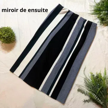 미로 월드 윈 스위트 스트라이프 타이트 스커트 블랙 사이즈 38