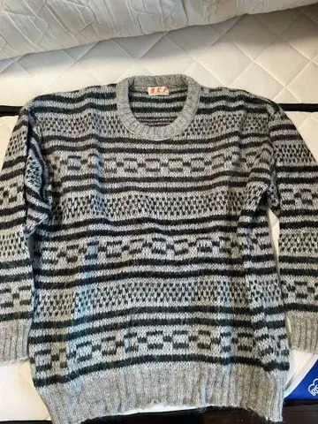 남성용 니트 스웨터 구제 의류