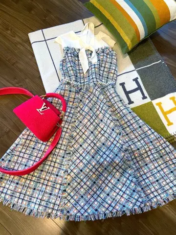 Chesty 펄 트위드 A라인 원피스