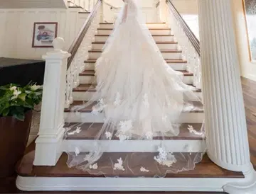 웨딩 베일 멜로우 자수 롱 베일