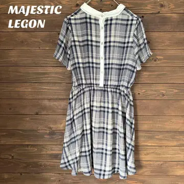 [ 마제스틱 레곤 ] 체크 무늬 반팔 원피스 F