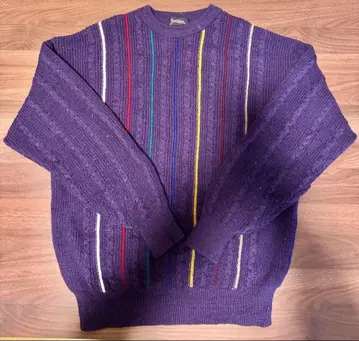 90s Vintage Jantzen 울 니트 L 멀티 스트라이프