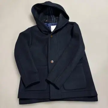 팔라스 팰리스 램스울 리버 안감 체크 숄 후드 코트