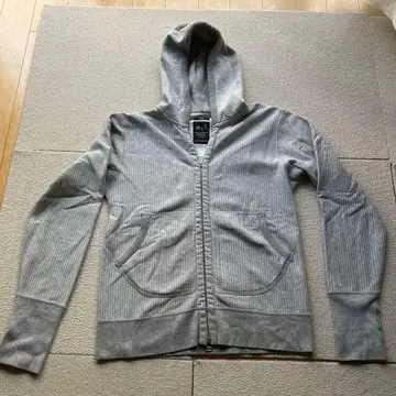 w h 그레이 지퍼 후드티