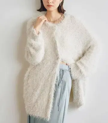 COCODEAL 코코딜 라메 컬 페더 2WAY 니트 가디건