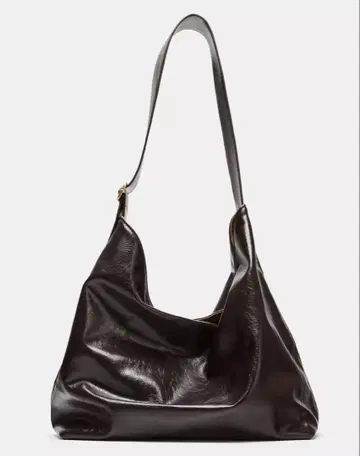 ZARA 맥시 쇼핑백 다크 브라운