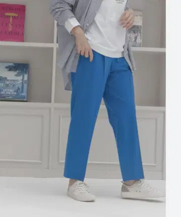 거의 미사용 niaoand - 제대로 이지 테이퍼드 팬츠 블루 M