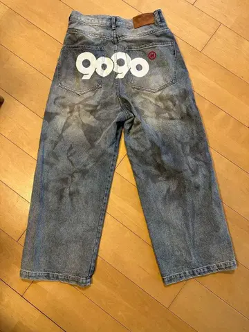 9090 OG Logo Painted Denim Pants