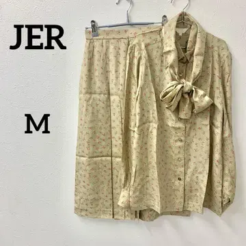 JER 꽃무늬 블라우스 스커트 3종 세트 M 베이지 계열