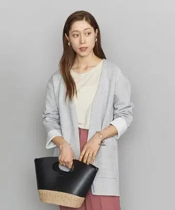 BEAUTY & YOUTH/더블 페이스 V넥 가운 워셔블