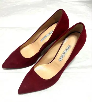 PELLICO 버건디 스웨이드 하이힐