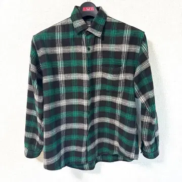 골드 체크 플란넬 셔츠 GREEN M 사이즈