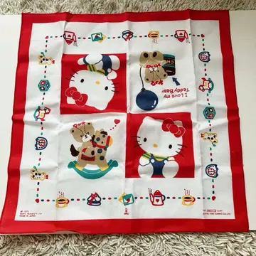 헬로키티 런치 크로스 손수건 냅킨 쇼와 레트로 산리오 미사용품