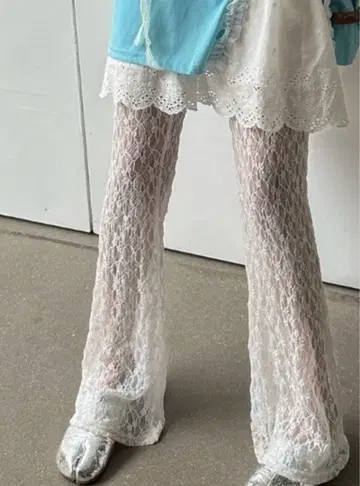 lace sheer flare pants 레이스 팬츠 화이트