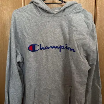 Champion 그레이 후드 부착 후드티 L 사이즈