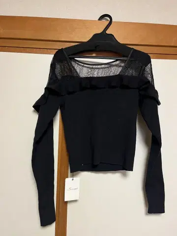 SNIDEL 시스루 블로킹 니트 풀오버