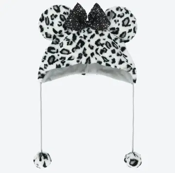 미니 화이트 레오파드 무늬 팬캡