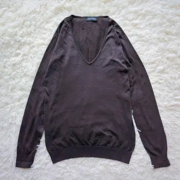 JOHN SMEDLEY V넥 스웨터 S 브라운