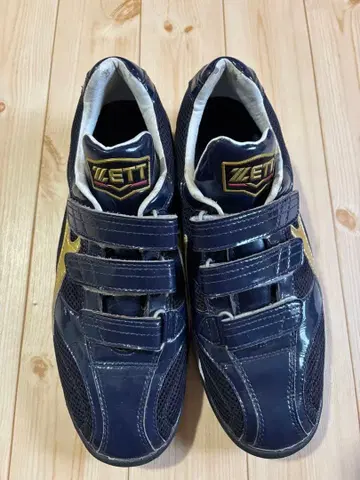 ZETT 네이비 골드 벨트 신발 27.0