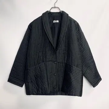 태국 실크 100% 퀼팅 자켓 블랙 실크 BIMONI 루즈핏