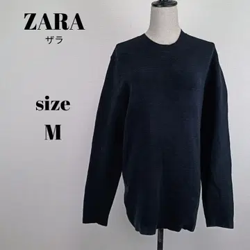 [ a2143 ] ZARA 자라 크루넥 긴팔 상의 M 블랙